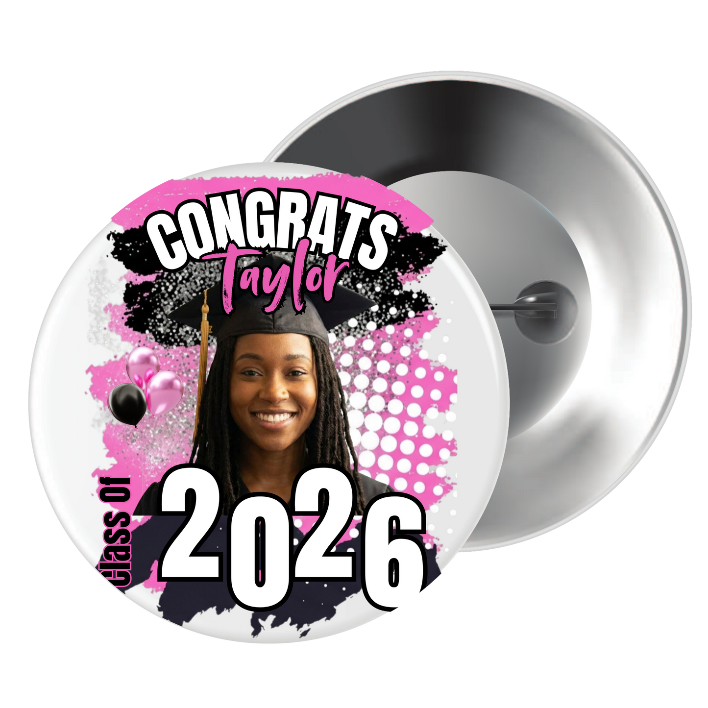 Custom Graduation Photo Buttons (2” & 3”) | Personalized Senior Pins for Graduation, Parties & Keepsakes