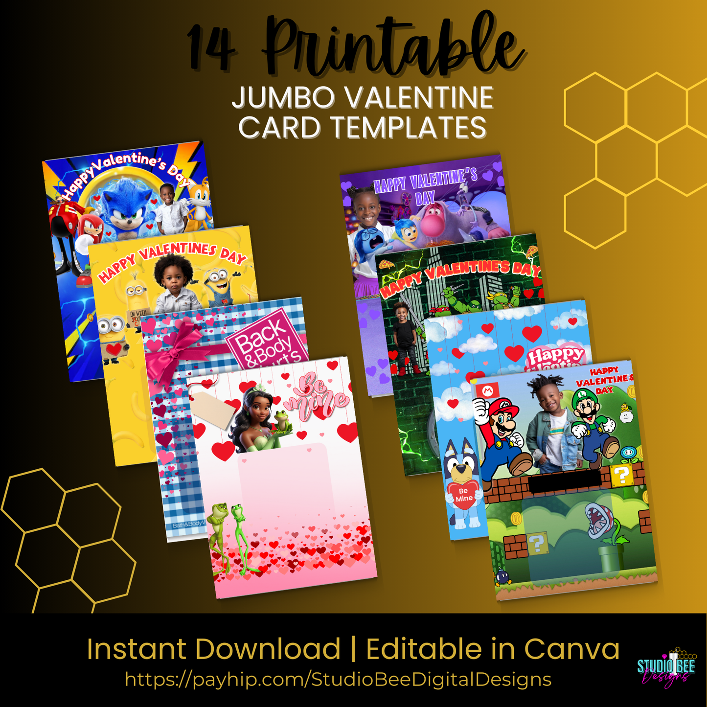 14 Jumbo Valentine Templates