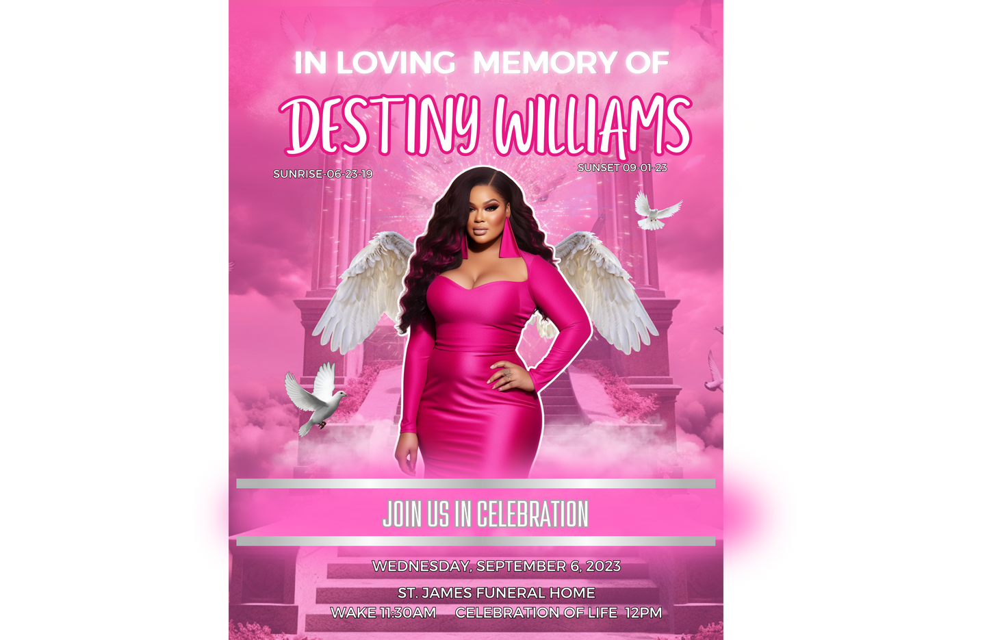 Funeral Announcement DIGITAL DOWNLOAD