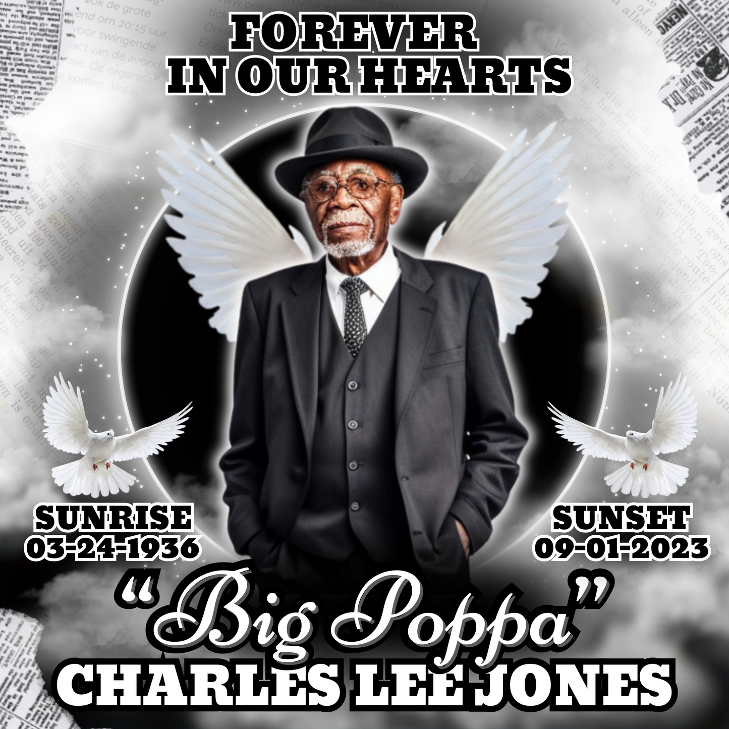 Funeral Announcement DIGITAL DOWNLOAD