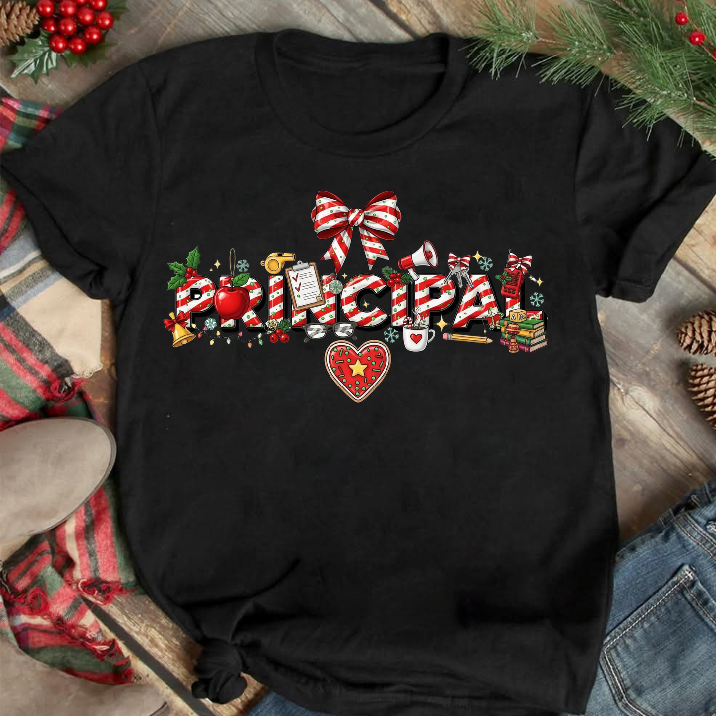 Educator Christmas Tees- Candy Cane Style