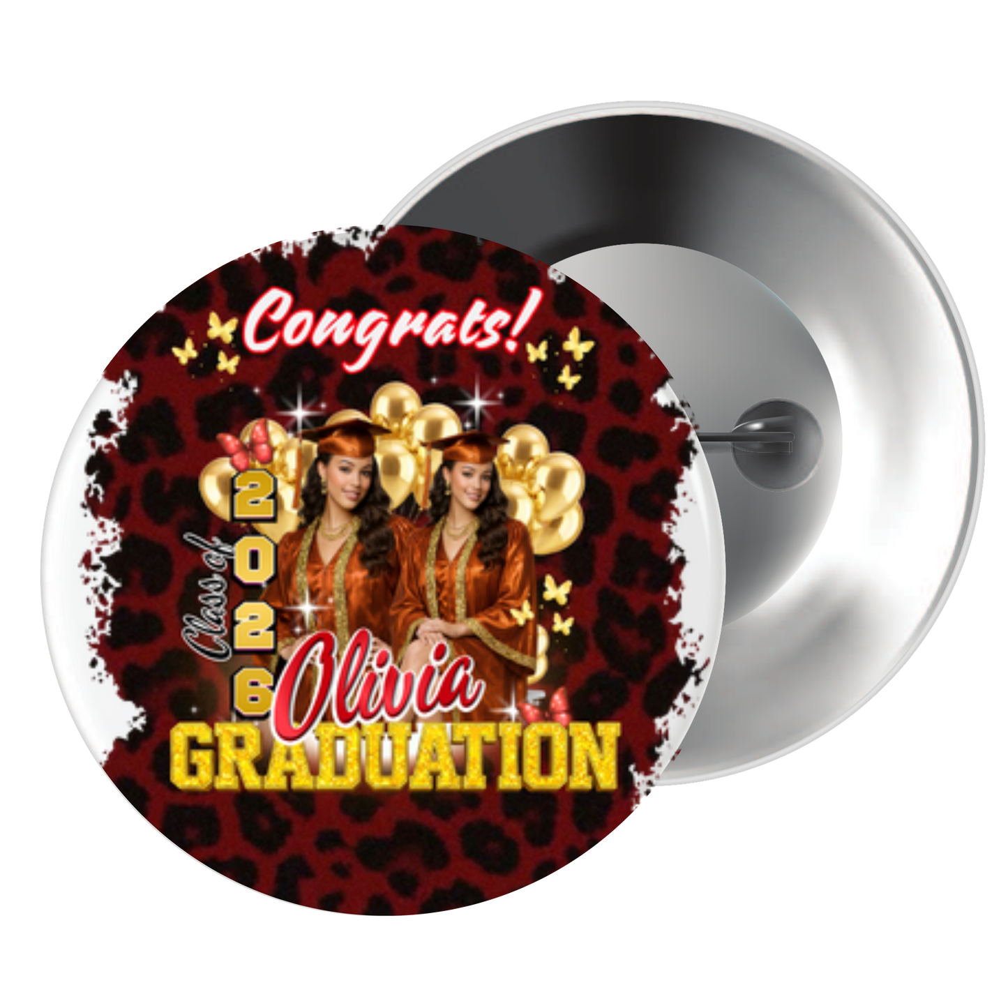 Custom Graduation Photo Buttons (2” & 3”) | Personalized Senior Pins for Graduation, Parties & Keepsakes