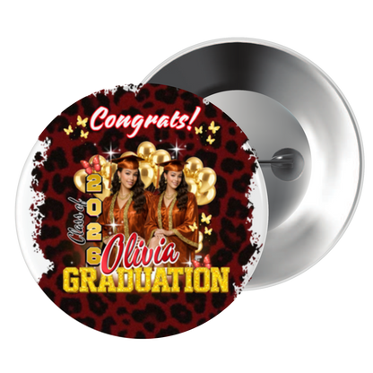 Custom Graduation Photo Buttons (2” & 3”) | Personalized Senior Pins for Graduation, Parties & Keepsakes