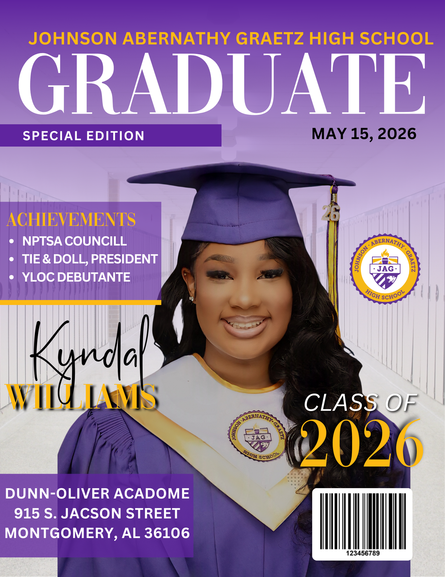 Personalized Graduation Magazine Cover – Digital Download ONLY