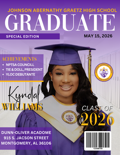 Personalized Graduation Magazine Cover – Digital Download ONLY
