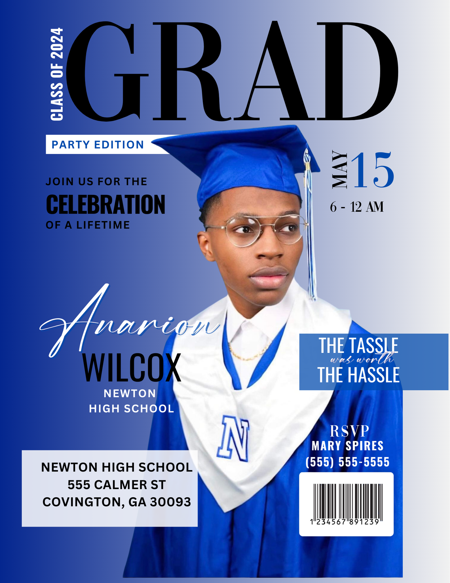 Personalized Graduation Magazine Cover – Digital Download ONLY