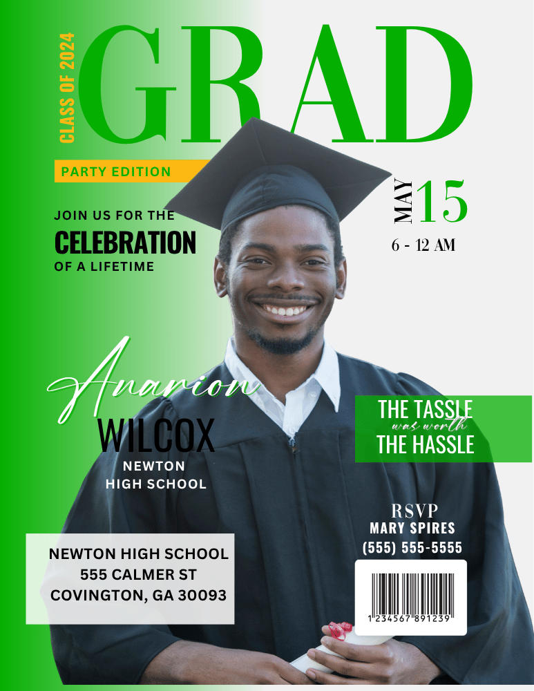 Personalized Graduation Magazine Cover – Digital Download ONLY