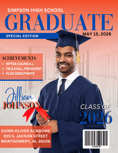 Personalized Graduation Magazine Cover – Digital Download ONLY