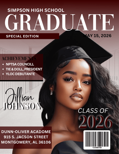 Personalized Graduation Magazine Cover – Digital Download ONLY