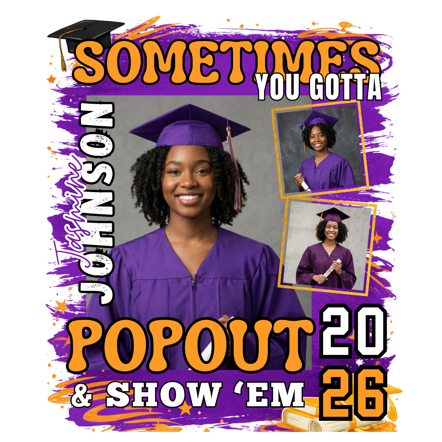 Personalized Graduation Bundle 2026 | Custom Shirt, Graduation Stole & Photo Buttons | Senior Grad Package