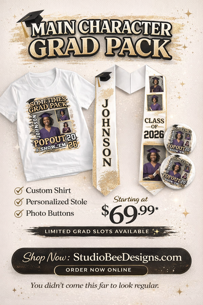 Personalized Graduation Bundle 2026 | Custom Shirt, Graduation Stole & Photo Buttons | Senior Grad Package