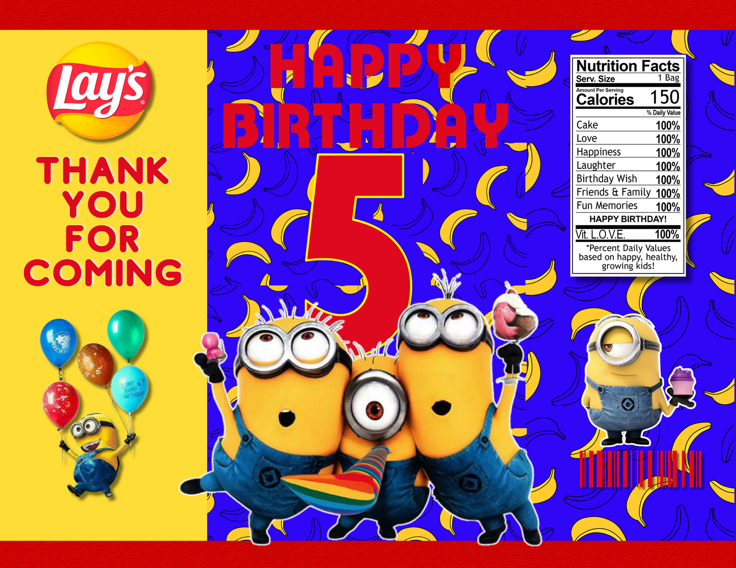 Minion Chip Bag Canva Template