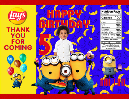 Minion Chip Bag Canva Template