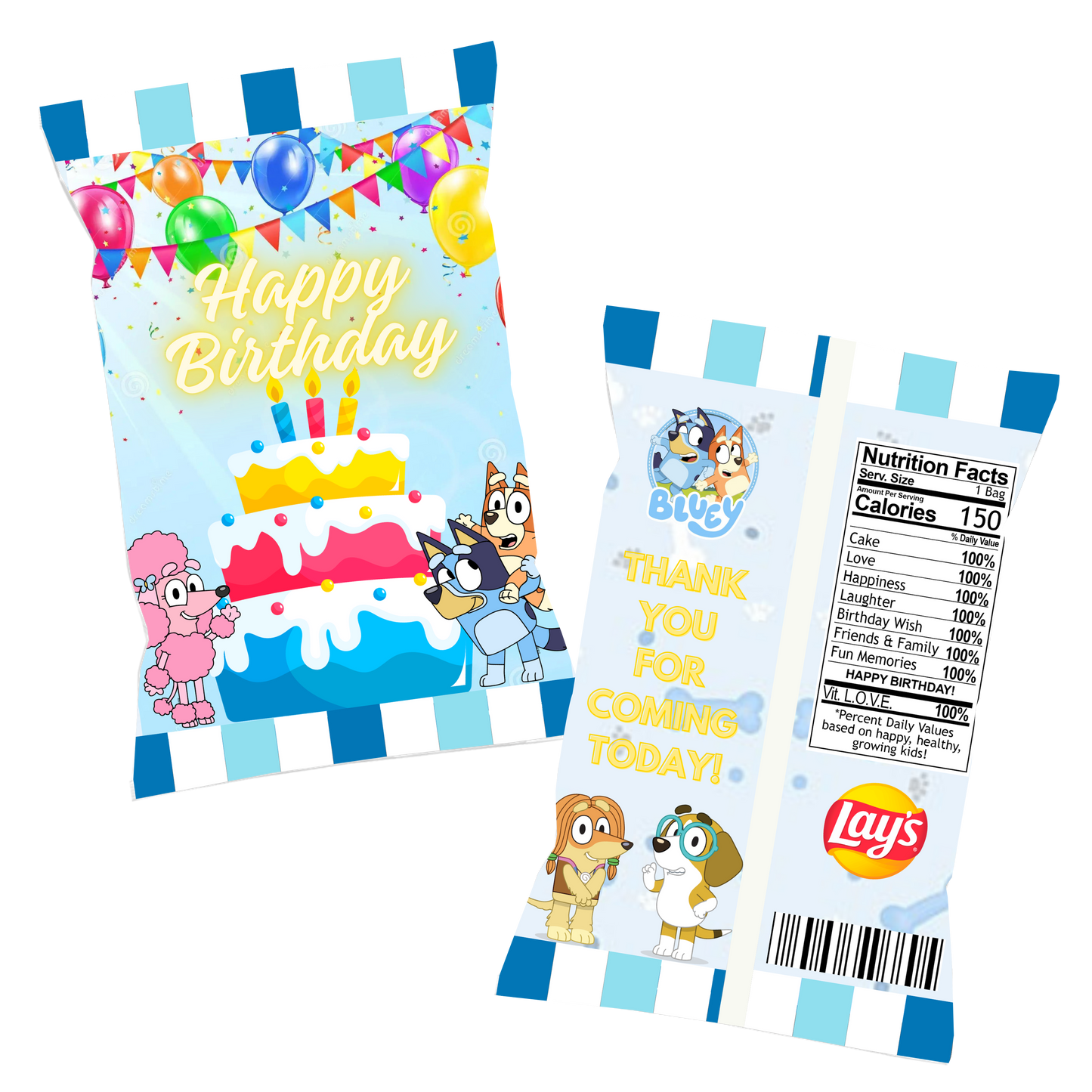 Custom Birthday Chip Bags