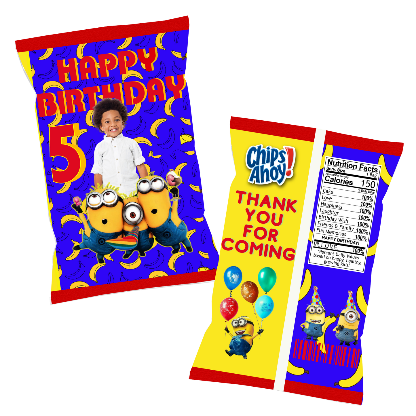 Custom Birthday Chip Bags