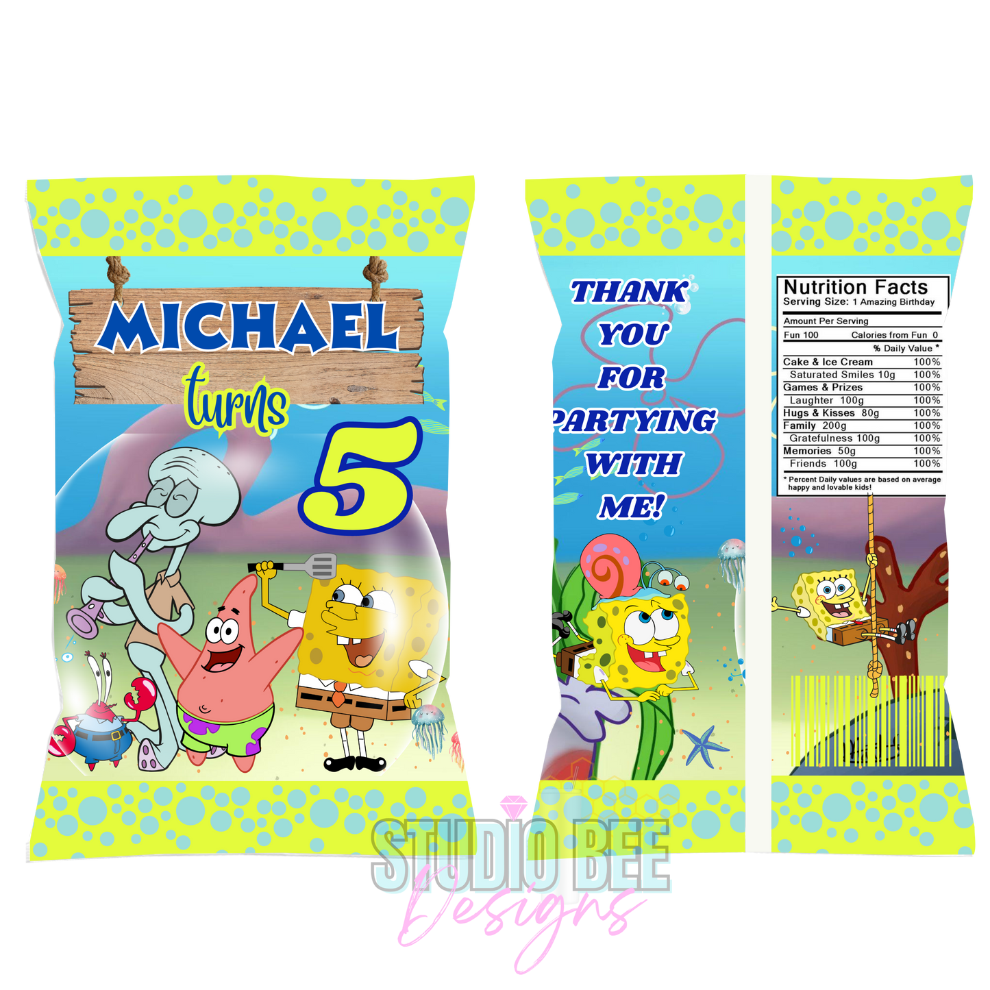 Custom Birthday Chip Bags