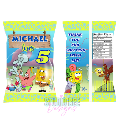 Custom Birthday Chip Bags