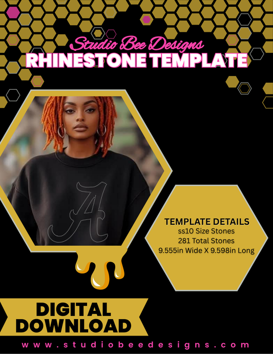 Flying A Outline Rhinestone Template *** DIGITAL DOWNLOAD***
